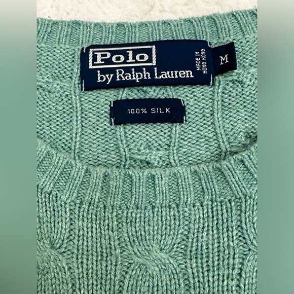 Ralph Lauren Polo seafoam green 100% silk sweater excellent condition M medium - Picture 4 of 12
